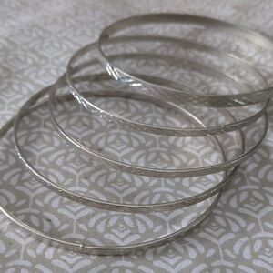 Elegant Silver Tone Bangles Set Of 5